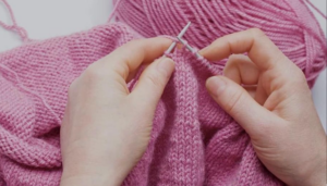 Strikke-cafe @ Veflinge hallens cafeteria